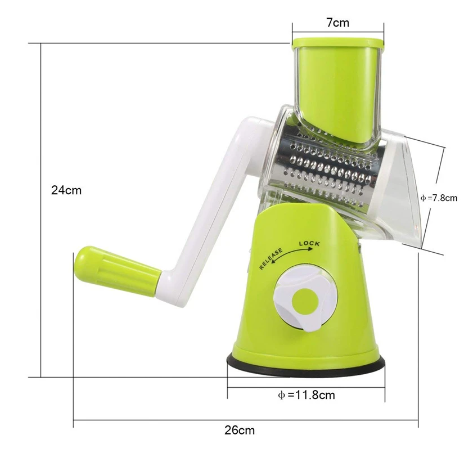 Tabletop Drum Grater Manual Rotary Vegetable Slicer Cutter