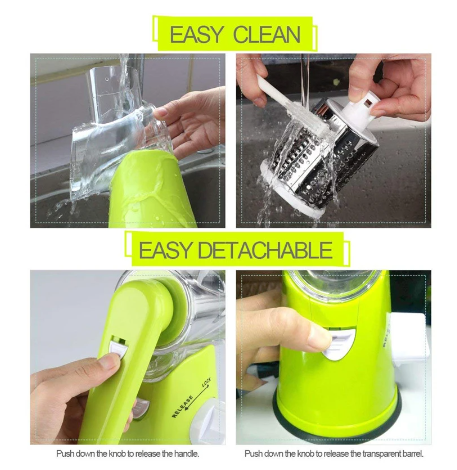 Tabletop Drum Grater Manual Rotary Vegetable Slicer Cutter